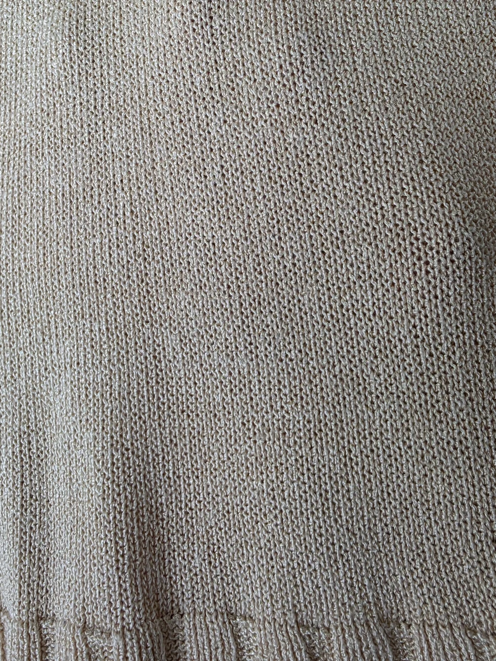 Ann Taylor LOFT Beige Knit Sweater Ruffle Hem Size S Soft Lightweight - Picture 8 of 13